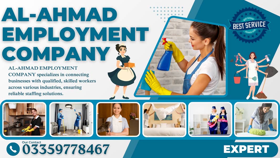 House maids , Maids , Baby Sitter , Chef , Cook , Patient Care ,Nurse 1