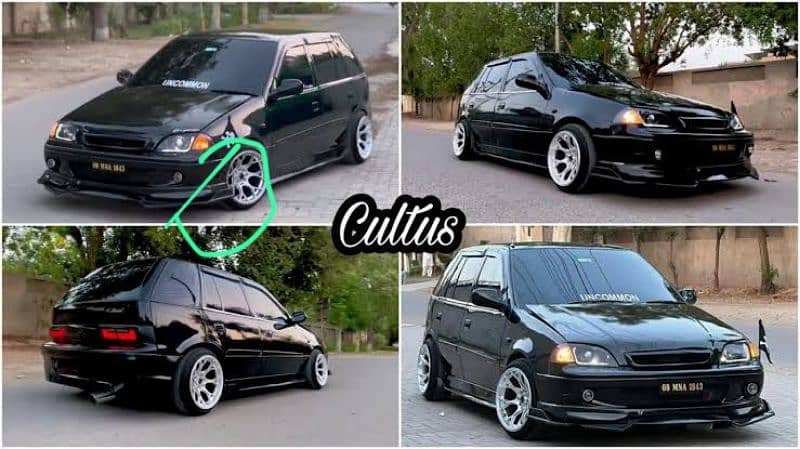 cultus body kit,wheel covers,spoiler, stylish body lip, rebirth style 7