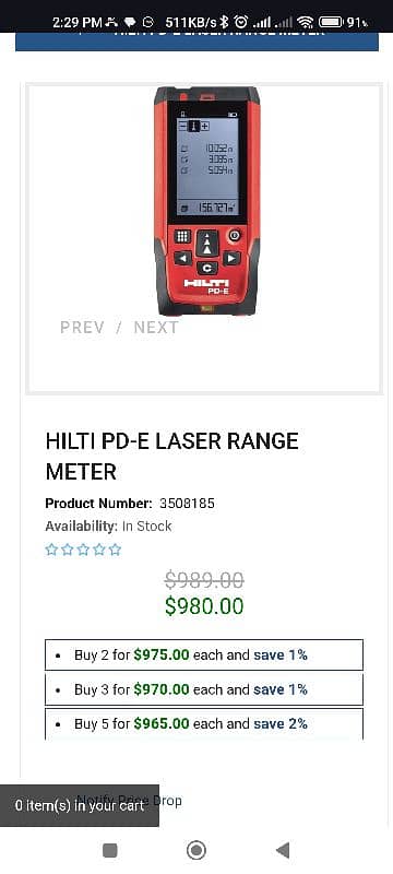 hilti PD-E Laser Range Meter 8