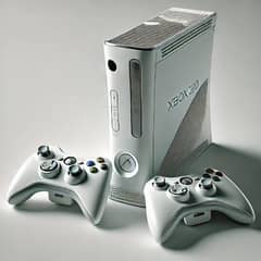 Xbox 360 (White) Console with Two Controllers - Rs 40,000