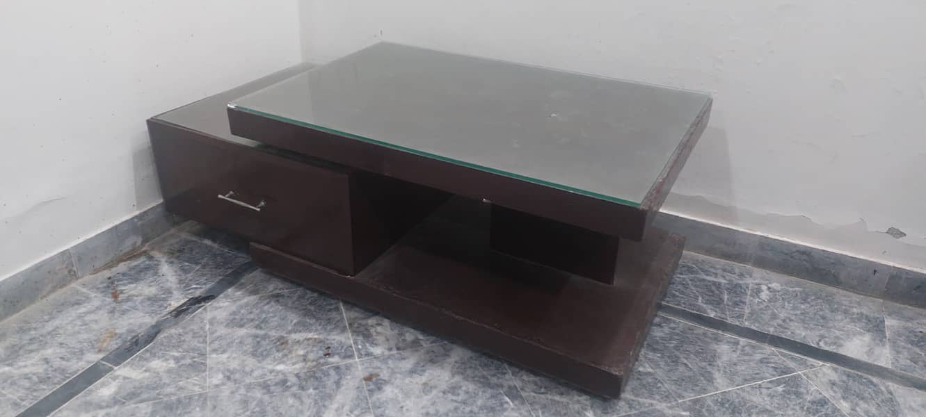 Center Table | Glass top x2 | Center table with drawer 1