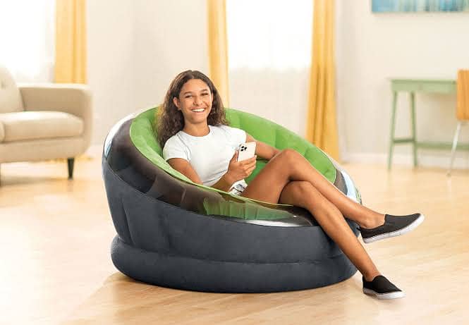 Intex Empire Inflatable Lounge Chair, Lime Green with free Air Pump 0