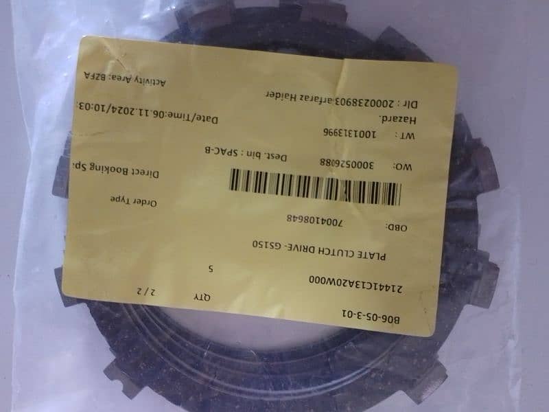 100% geniun Suzuki 150 clutch pressure plates (installed in new bike) 0