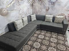 L shaped sofa set with cushions