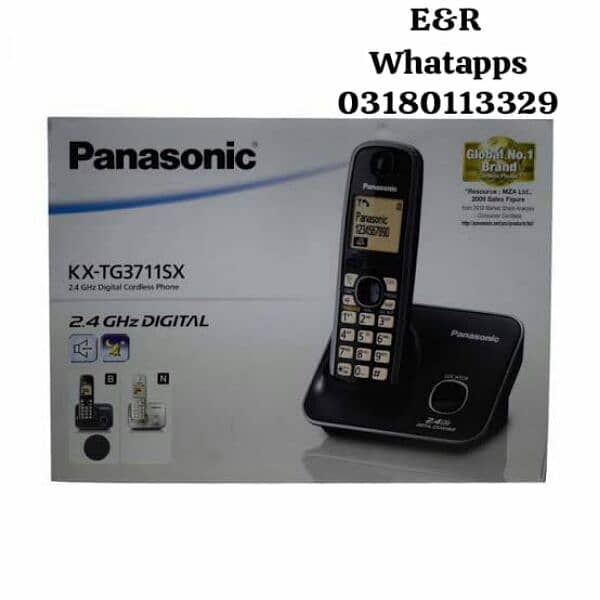 Panasonic single twin 3711 By Malaysia cordless phone free delivery 0