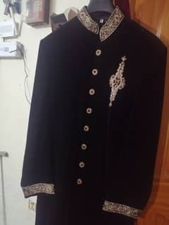 Black Shirwani for sale. condition is brand new