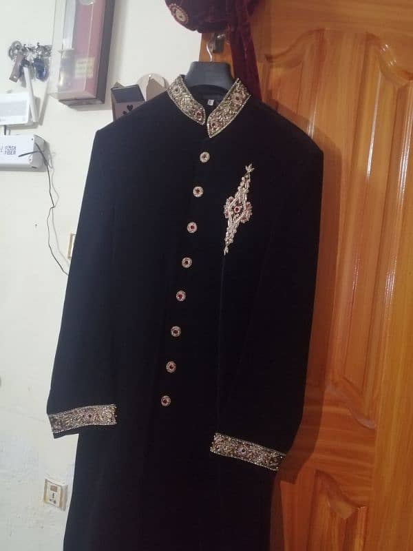 Black Shirwani for sale. condition is brand new 1