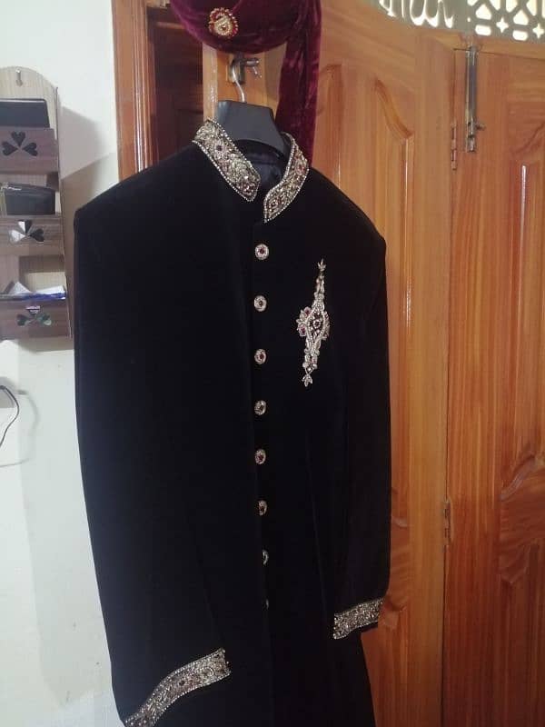 Black Shirwani for sale. condition is brand new 2