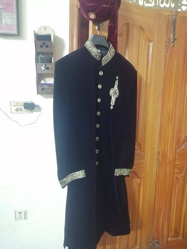 Black Shirwani for sale. condition is brand new 7