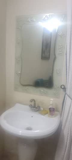 mirror with mirror fram and bathroom  cupberd