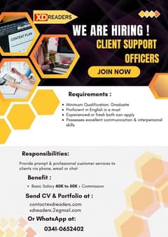 Required Client Support Officers Male Staff