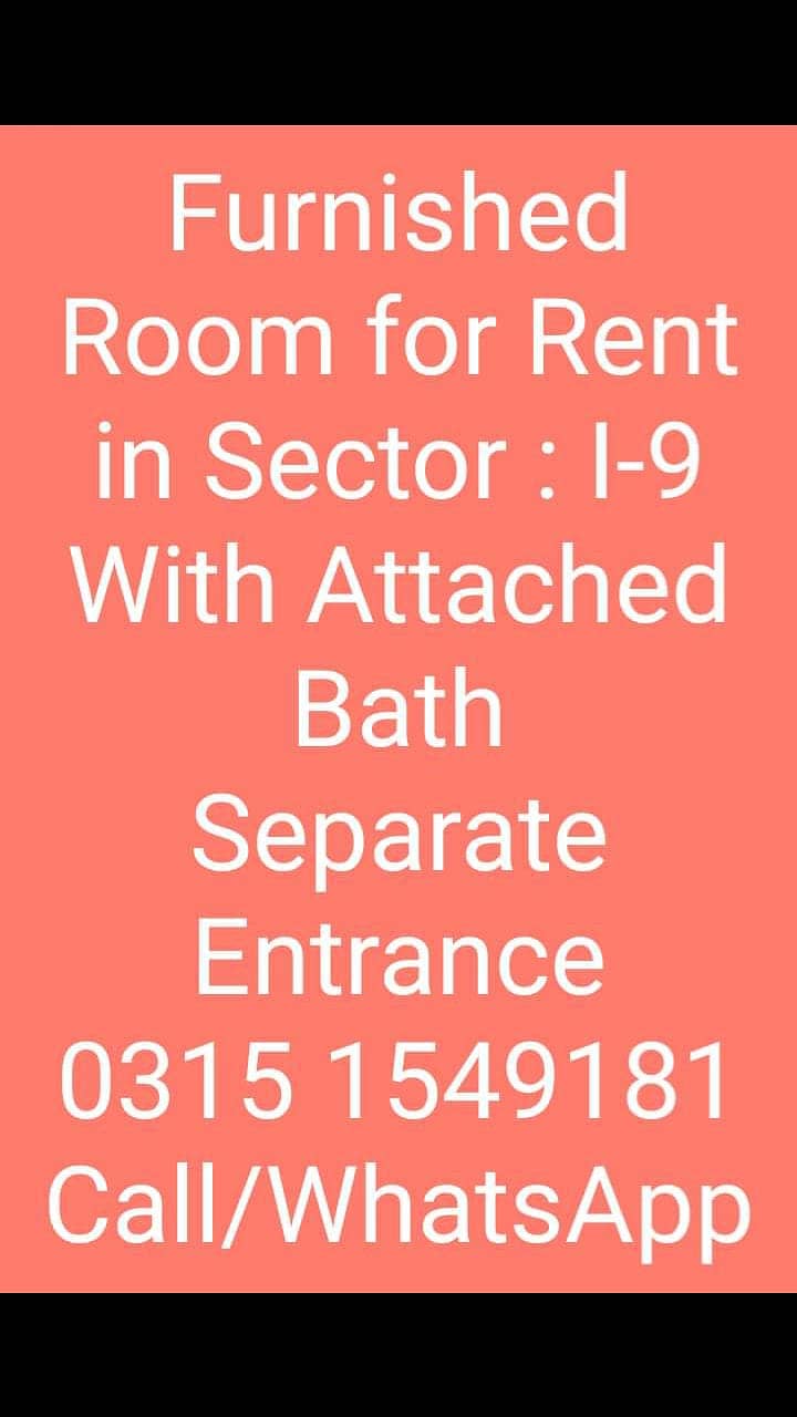 Furnished Room with all utilities Near to Metro Station 0315 1549181 2