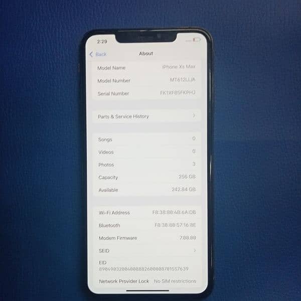 xs max PTA apruved duel sim 256GB battery change face id not working 2