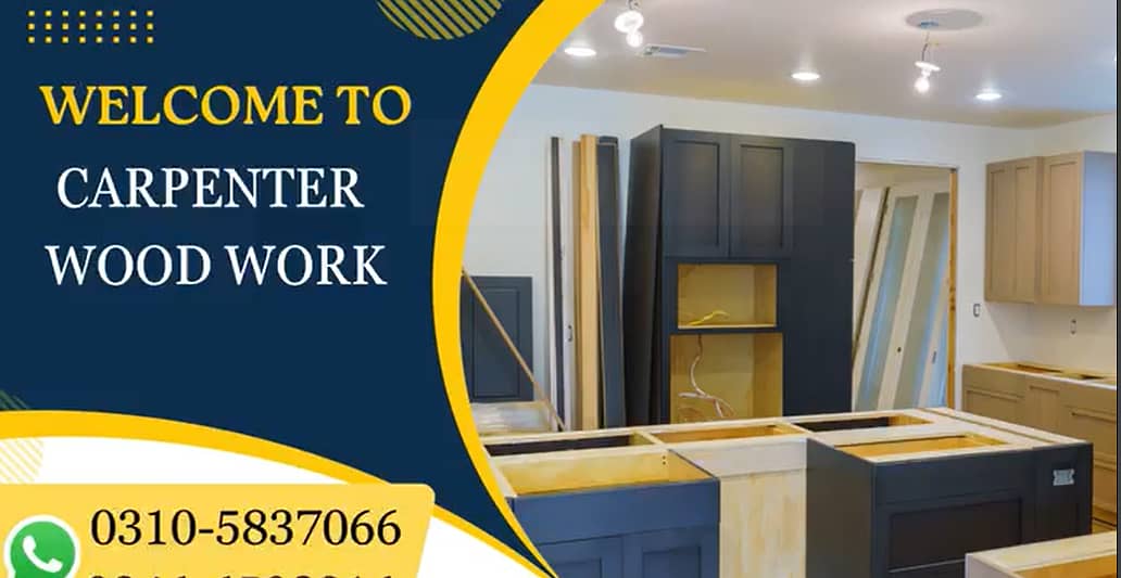 Carpenter wood work Services/Almari Cabinet wood Door Services 0