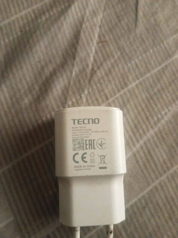 Tecno original adapter 2 amp 0