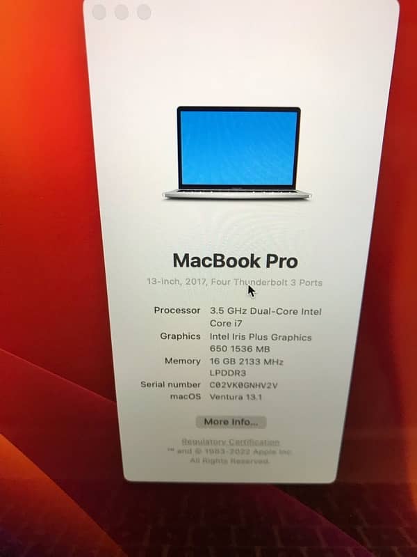 Macbook Pro 2017 13/SSD 512gb Macbook for sale 3