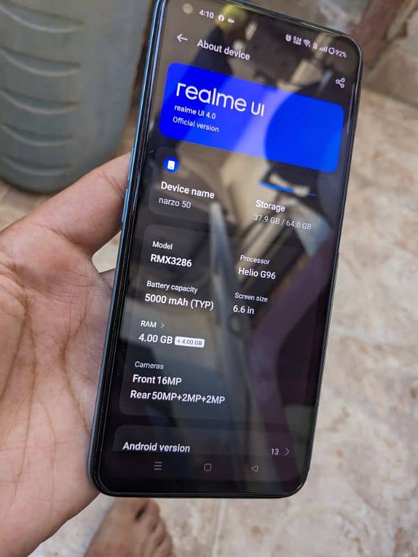 realme narzo 50 (4+4)gb ram complete saman 1