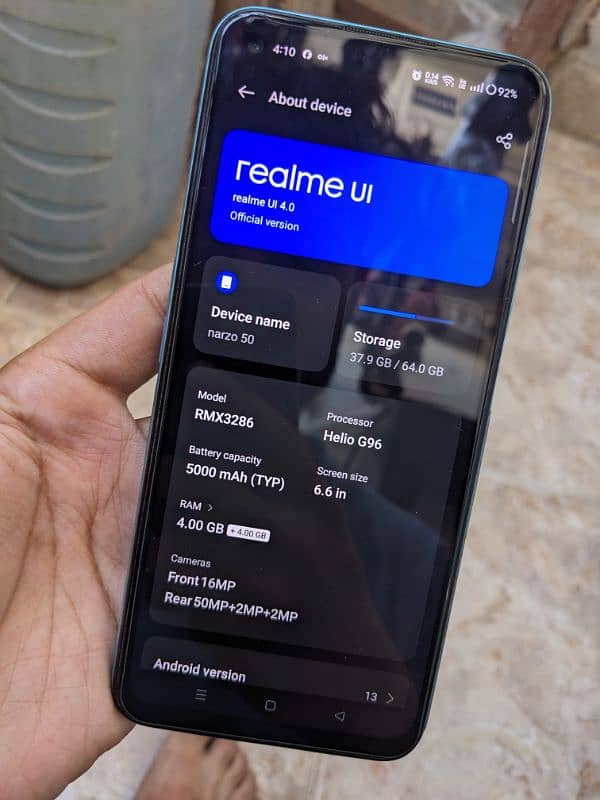 realme narzo 50 (4+4)gb ram complete saman 7