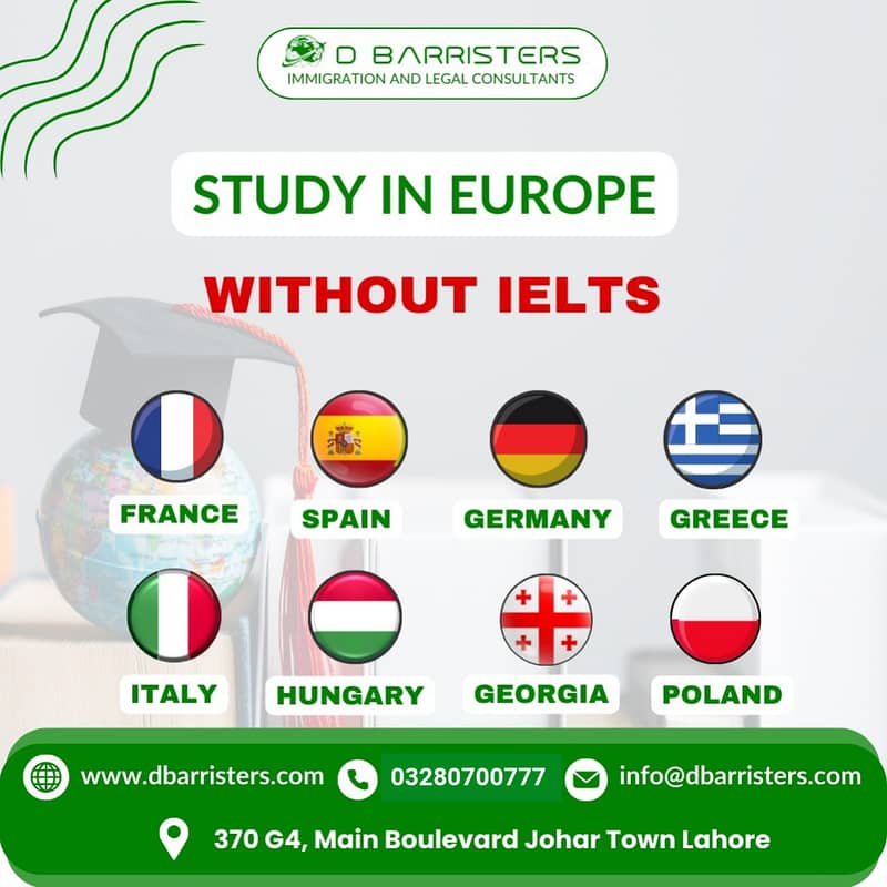 Study in Europe, Without IELTS, France, Spain, Germany, Visas services 0