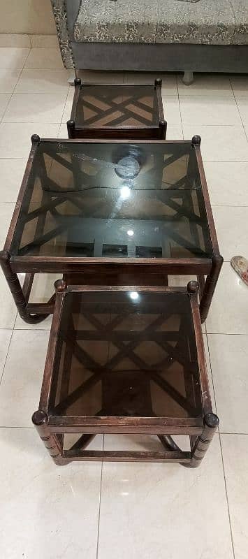 center table with two side table original shisham wood 3