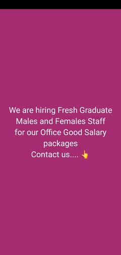 we are hiring males and females 0336-0594518