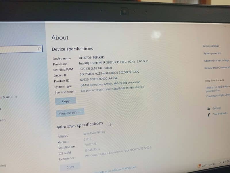 Dell core i7 3 Generation 8 gb ram 260 gb hard 6