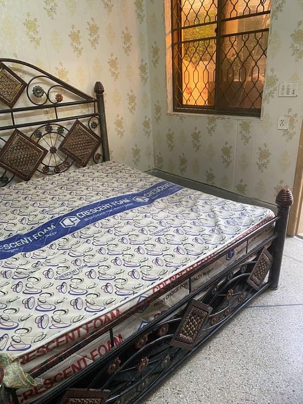 King size iron bed with mattress only 3