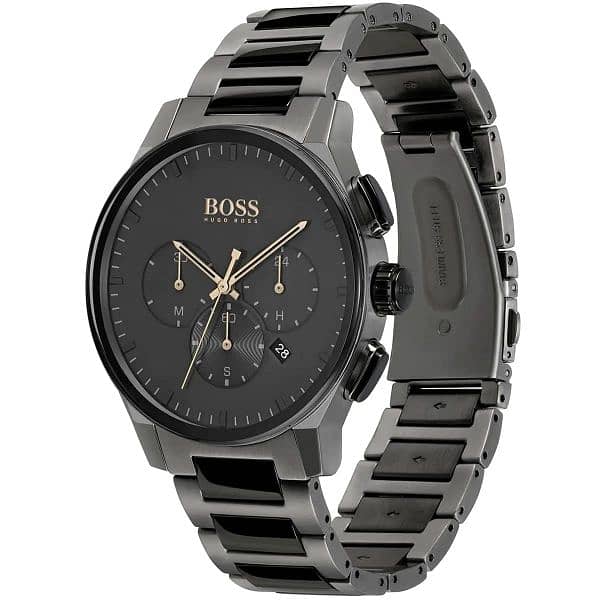 Hugo Boss HB1513814 Peak Mens Black Stainless Steel Chronograph Watch 0