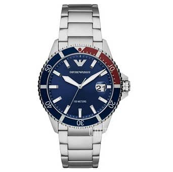 Emporio Armani Men’s Quartz Stainless Steel Blue Dial 42mm Watch AR11 0