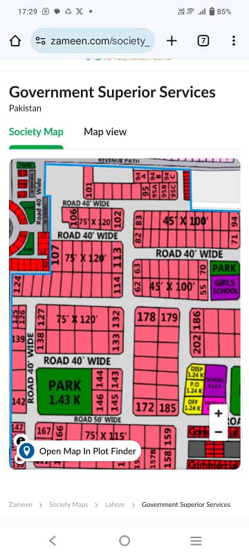 2 Kanal Plot for Sale in Superior Court Cooperative Society Canal Road 0