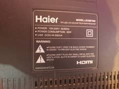 Haier LED TV 32 inches excellent condition for sale