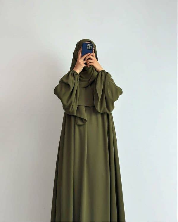 •  Material: Georgette •  Gender: Women's •  Color: Olive • 3