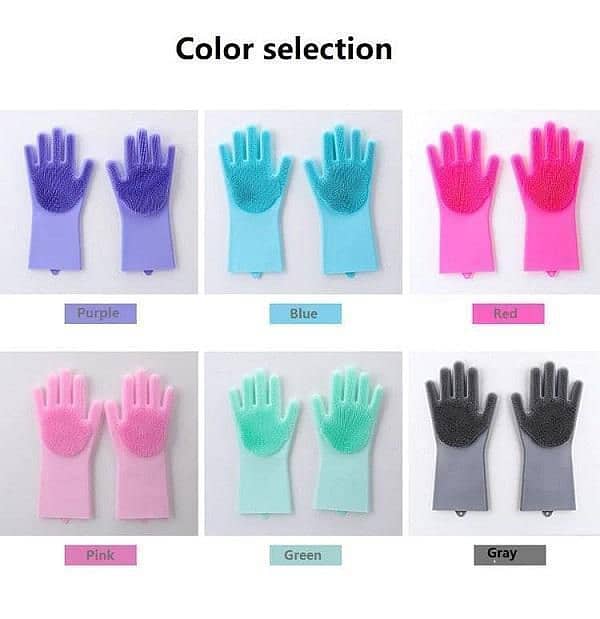 COLOURFUL DISH WASHING GLOVES 4