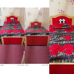 kids fancy wooden single bed