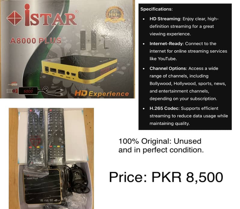 Istar A8000 & Istar A8500 online tv box 1