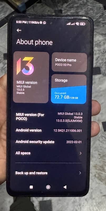 poco x3 pro 6/128 …official PTA approved with box only 1