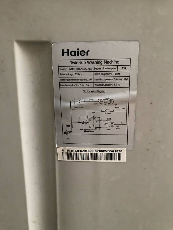 Haier washing Machine 2in1 washing n spinner in superb condition 5