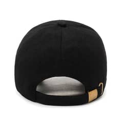 Premium Adjustable Black P Cap for Men - High-Quality, Comfort Fit