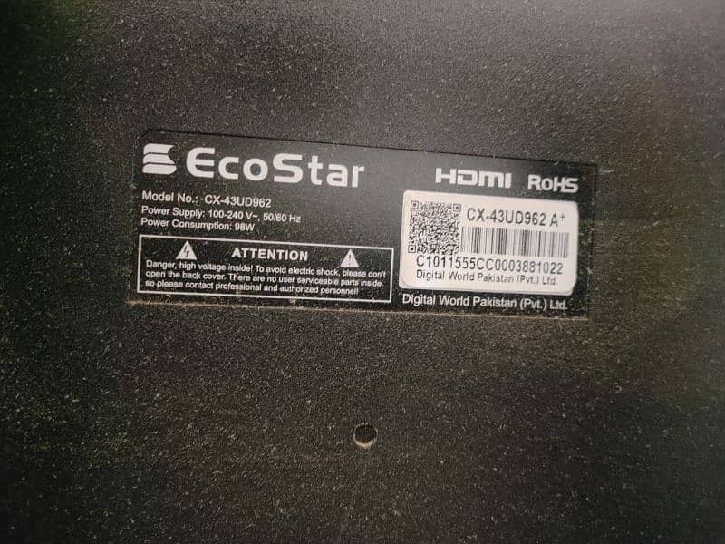 Ecostar 4k UHD 43 inch LED (Brand New condition) for sale 2