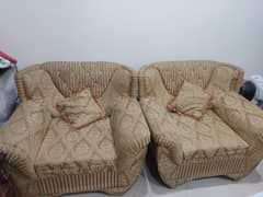 5 seater sofa set golden colour