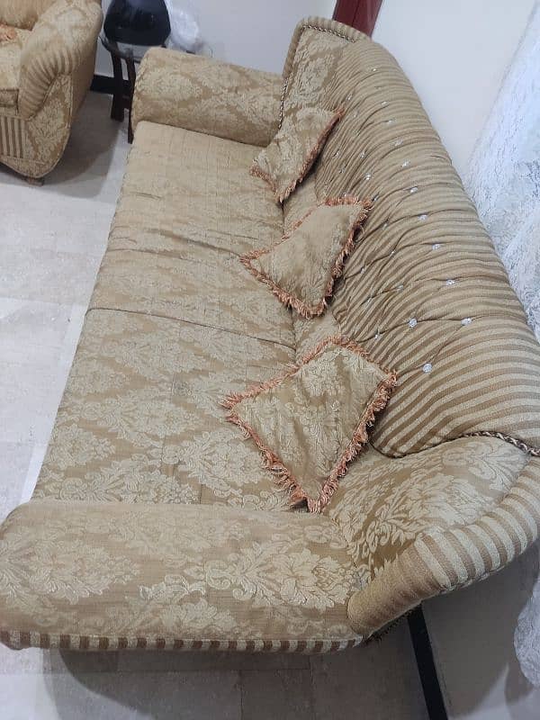 5 seater sofa set golden colour 3