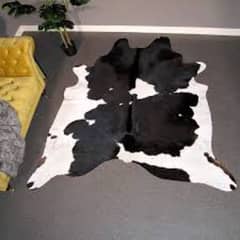 cow hair on leather carpet