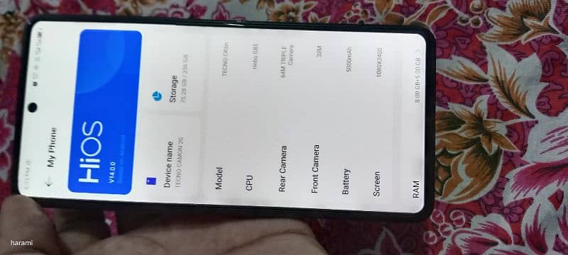 Tecno camon 20 8/256 with box and original charger 6