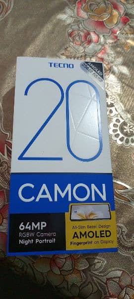 Tecno camon 20 8/256 with box and original charger 10