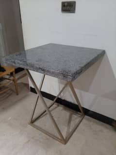 2 x 2 Ft Marble Table with iron Stand