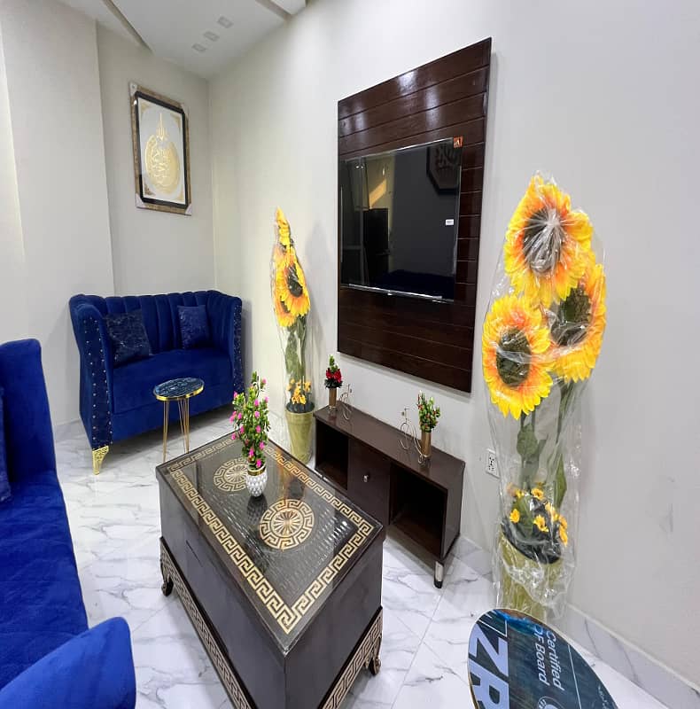 Full Furnished One Bedroom Brand New Luxury Apartment Is Available For Rent In Sector C Gulmohar Block Bahria Town Lahore Actuall Property Confirm Available 18