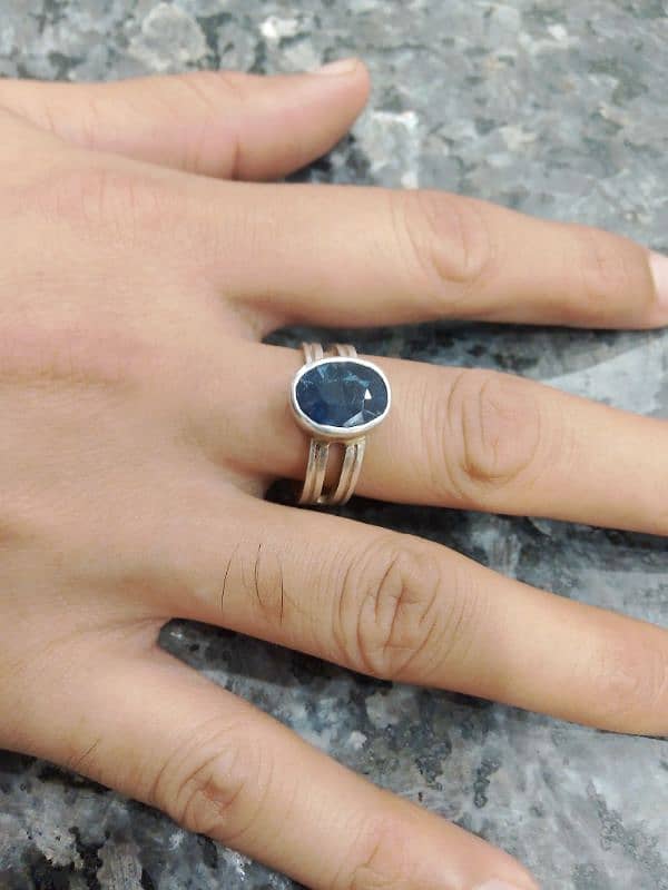 pure silver ring with high quality Neelam blu sfair 1