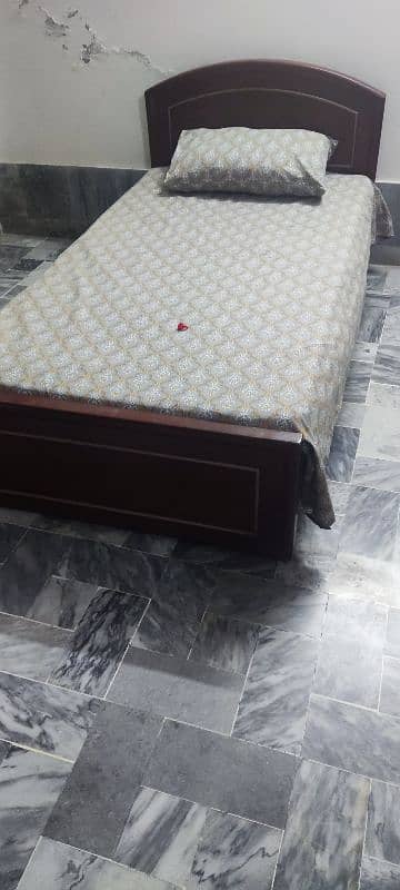 Pure wooden single bed with matress 2