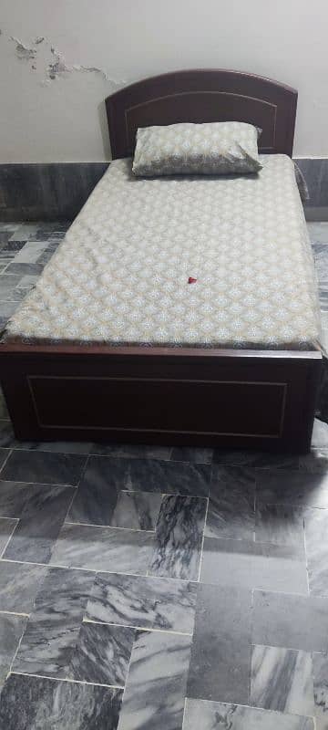 Pure wooden single bed with matress 3