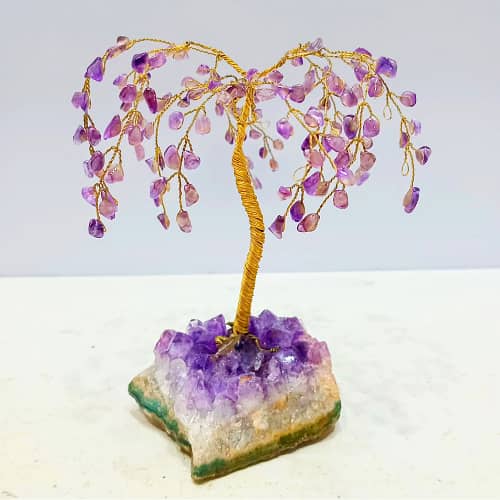 Genuine Amethyst Gemstone Handcrafted Tree – Healing & Spiritual Decor 1